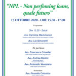Non performing loans, quale futuro? Velletri 15/10/2020
